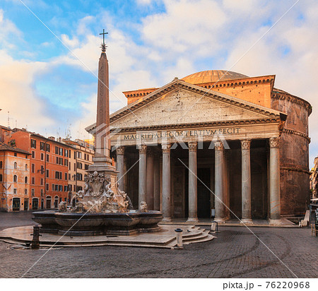 Fontana del Pantheon in front of Pantheon roman temple Piazza della Rotonda Rome Italy Fontana del Pantheon in front of Pantheon roman temple Piazza della Rotonda Rome Italy 76220968