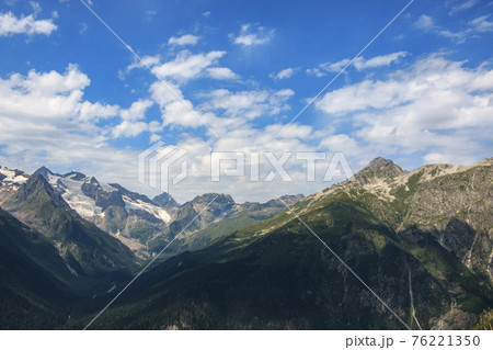 Closeup view mountains scenes in national park Dombai, Caucasus, Russia, Euro 76221350