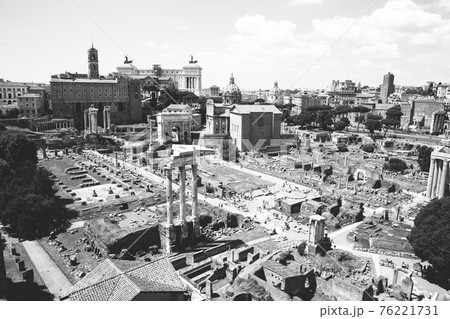 Panoramic view of Roman forum, also known by Forum Romanum 76221731