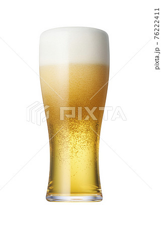 グラスに注がれた生ビール 76222411