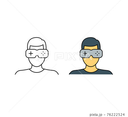 Gamer outline and filled outline icon isolated on white background Gamer outline and filled outline icon isolated on white background 76222524