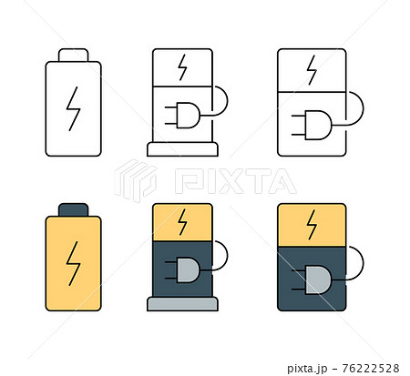 Charging device outline and filled outline icon isolated on white background Charging device outline and filled outline icon isolated on white background 76222528