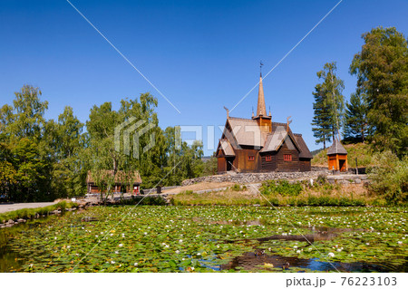 Garmo stave church Maihaugen Folks museum Lillehammer Oppland Norway Scandinavia 76223103