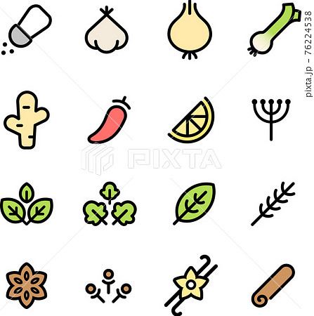 Herbs and spices icons Herbs and spices icons 76224538