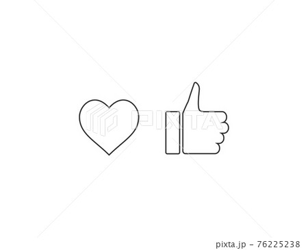 Like, heart, thumb, social media icon. Vector illustration. 76225238