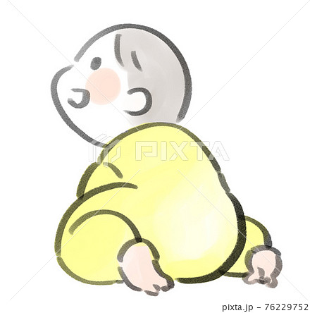 赤ちゃんシリーズ01座っている赤ちゃんのイラスト素材