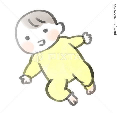 赤ちゃんシリーズ04穏やかに微笑む赤ちゃん 76229755