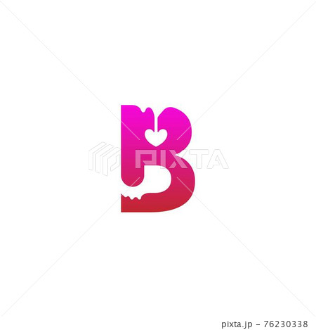 Letter B logo icon with melting love symbol design template 76230338