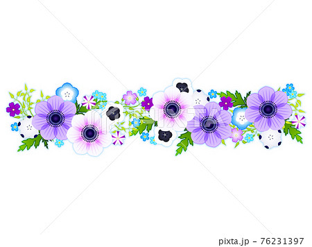 Blue Spring Flower Illustration Frame Material Stock Illustration