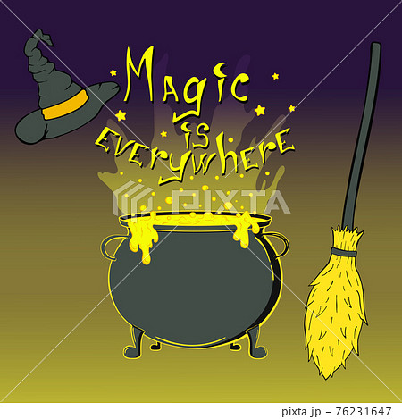 Magic is everywhere lettering poster. 76231647