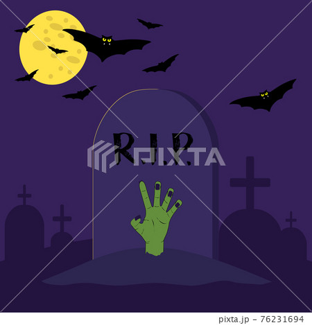 Vector zombie hand in the grave. 76231694