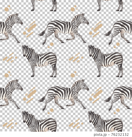 Savanna with animals pattern watercolor 76232132