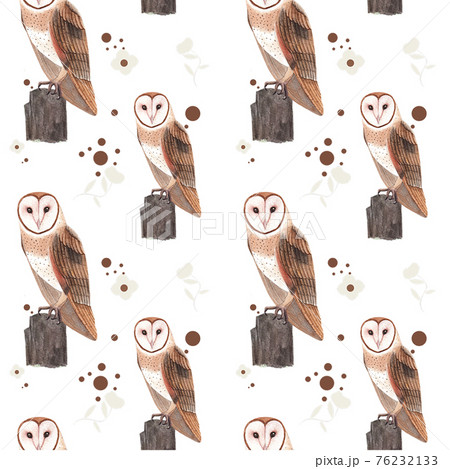 Savanna with animals pattern watercolor 76232133