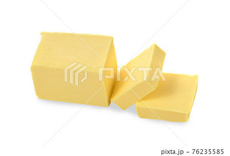 top view  butter on white background 76235585
