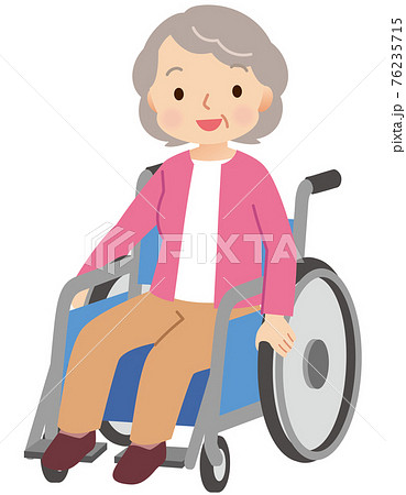 車椅子に乗る高齢者のイラスト素材 車椅子に乗る高齢者のイラスト素材