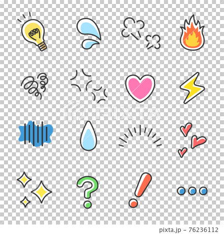 感情アイコンのイラストセット 76236112