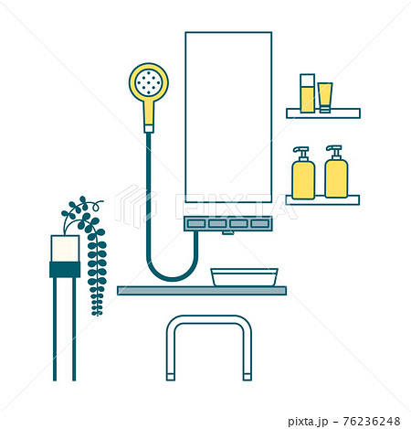 シャワールームのイラスト素材
