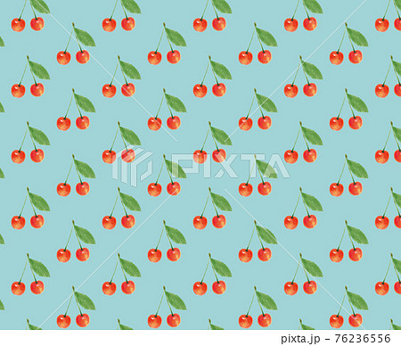 さくらんぼ サクランボ チェリー 背景 濃青 手描き イラストのイラスト素材 さくらんぼ サクランボ チェリー 背景 濃青 手描き イラストのイラスト素材