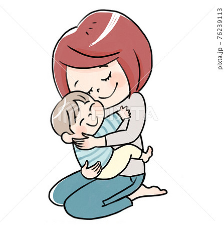 ハグする母と子 ハグする母と子 76239113