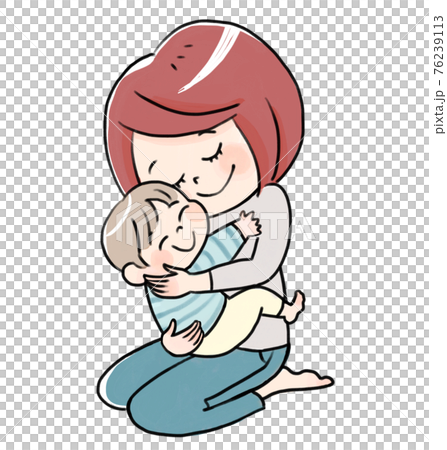 ハグする母と子 ハグする母と子 76239113