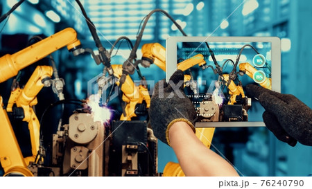 Smart industry robot arms modernization for innovative factory technology 76240790
