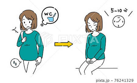尿もれトレーニングをする女性のイラスト 尿もれトレーニングをする女性のイラスト 76241329