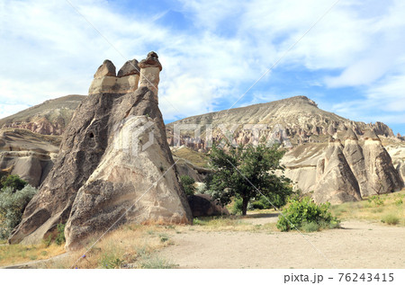 Fairy Chimney or Multihead stone mushrooms, Cappadocia, Turkey 76243415