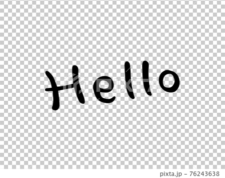 かわいい手書き文字のHello／手書きイラスト素材 76243638