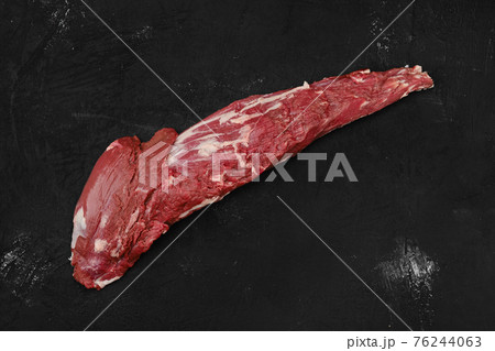 Overhead view of raw beef tri-tip loin 76244063