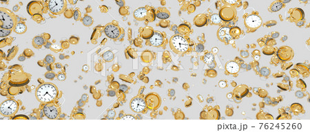 3d render abstract background made of clocks on white 76245260