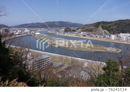 宮城県石巻市、日和山から望む中瀬公園 76245514