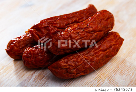 Dried sausages in skin Dried sausages in skin 76245673