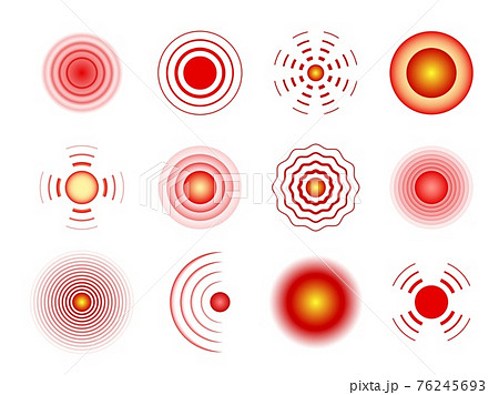 Circles Pain Painful Target Red Spot Muscle のイラスト素材
