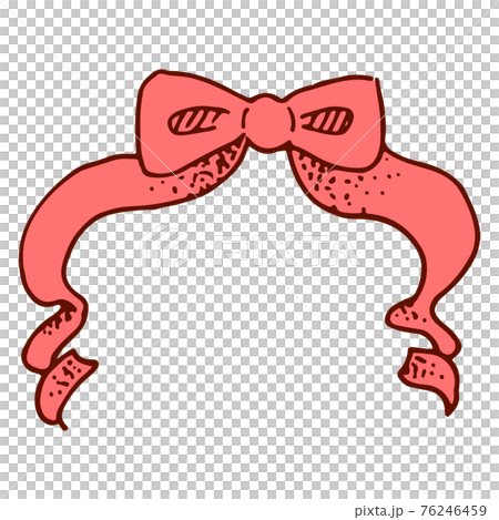 手書きのおしゃれで可愛いリボンのイラストのイラスト素材