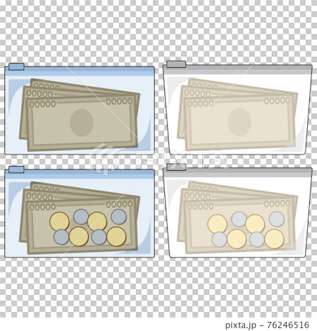 保存袋に現金を入れるイラスト 76246516