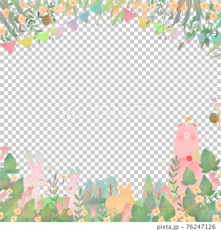 Scandinavian cute frame illustration vector material of forest animals and mysterious plants Scandinavian cute frame illustration vector material of forest animals and mysterious plants 76247126