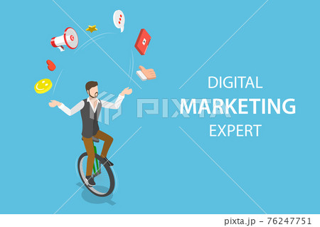 Isometric flat vector concept of digital marketing expert, seo. Isometric flat vector concept of digital marketing expert, seo. 76247751