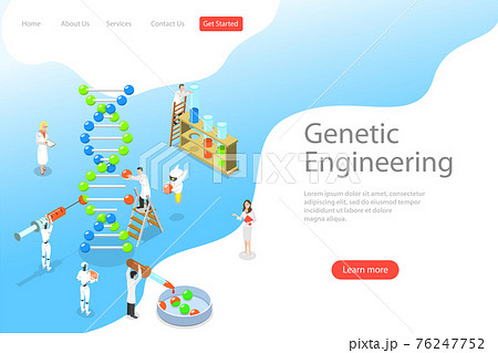 Isometric flat vector landing page template of genetic engineering. 76247752