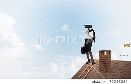 Concept of security and privacy protection with camera headed wo Concept of security and privacy protection with camera headed wo 76248082