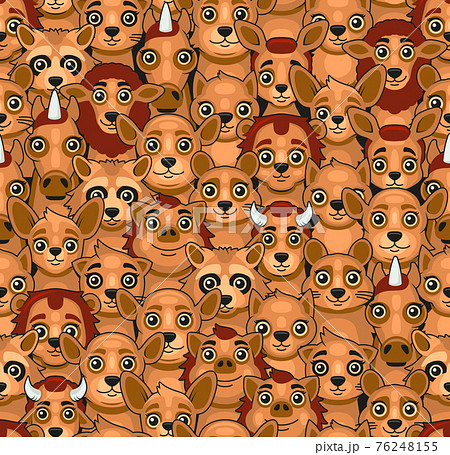 Animals Seamless Pattern. Cute Cartoon Style. Vector Animals Seamless Pattern. Cute Cartoon Style. Vector 76248155