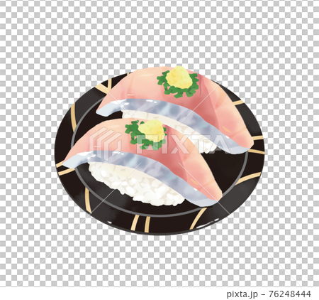 リアルで美味しそうな鯖のお寿司のイラストレーションのイラスト素材