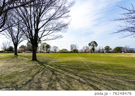 名古屋市港区の戸田川緑地公園内の芝生広場 名古屋市港区の戸田川緑地公園内の芝生広場 76248476