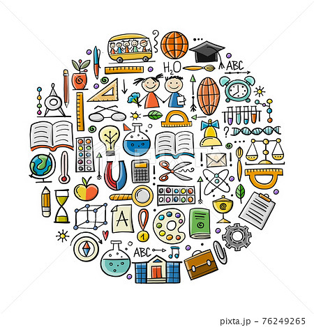Back to School. Icons set. Art Background for your design Back to School. Icons set. Art Background for your design 76249265