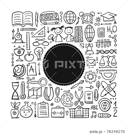 Back to School. Icons set. Art Background for your design Back to School. Icons set. Art Background for your design 76249270