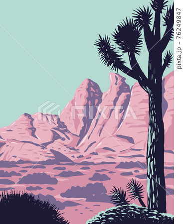 Joshua Tree in the Remote and Rugged Desert Landscape of Gold Butte National Monument in Clark County Nevada WPA Poster Art 76249847