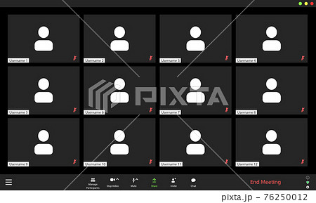 Video conference user interface, video conference calls window overlay 76250012