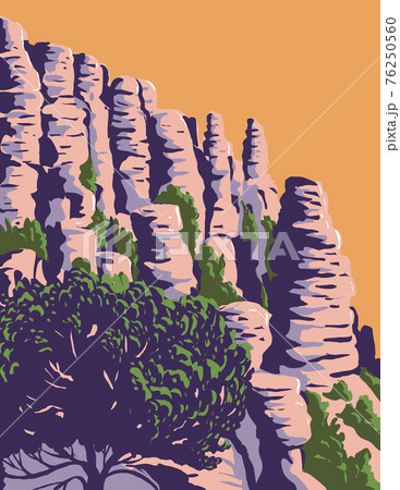 The Hoodoos and Balancing Rocks Chiricahua National Monument in the Chiricahua Mountains of Southeastern Arizona WPA Poster Art 76250560