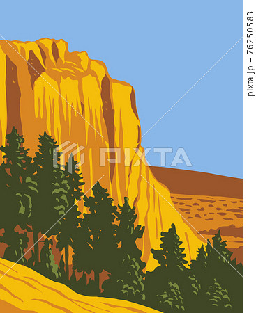 The Sandstone Bluff of El Morro National Monument in Cibola County New Mexico WPA Poster Art 76250583