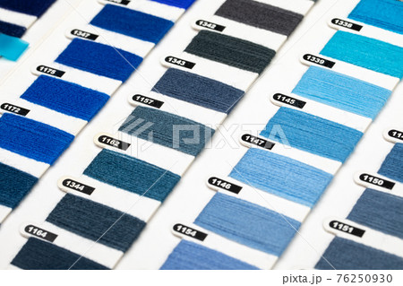 Blue thread color palette card 76250930