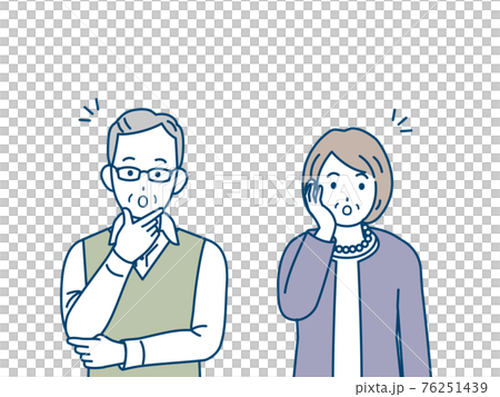 驚く なるほど 理解する 老夫婦 シニア 年配 高齢者 男女 イラスト素材のイラスト素材